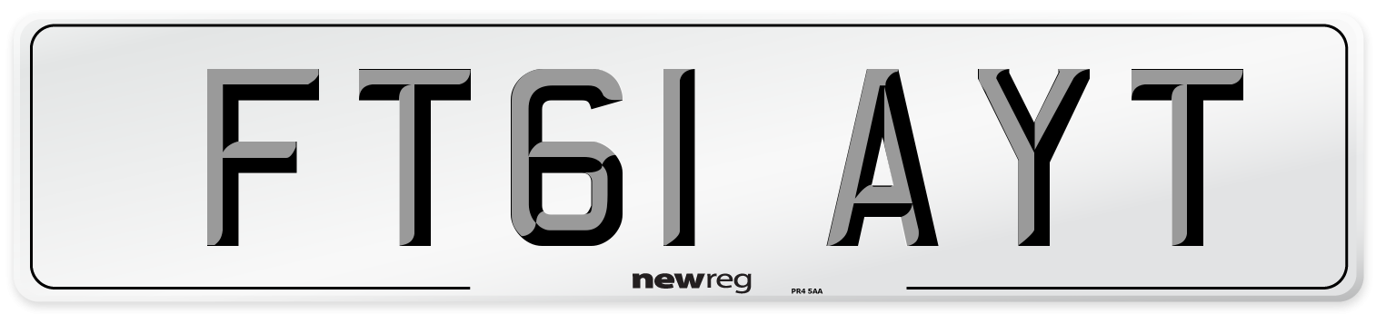 FT61 AYT Number Plate from New Reg